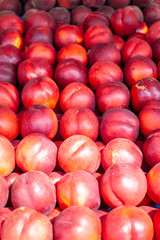 Ripe peaches at food market in Nice, France