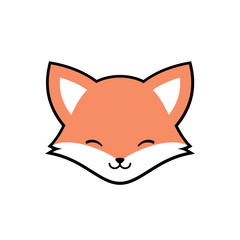 Cute Fox Face Vector Icon