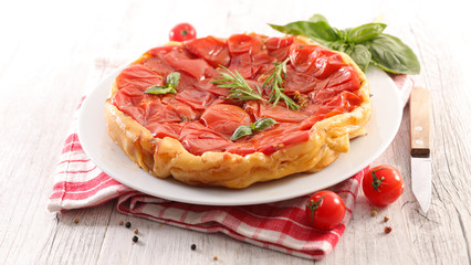 tomato quiche and basil