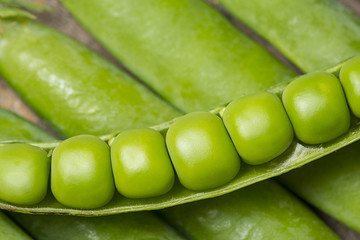 fresh pea close up in the detail
