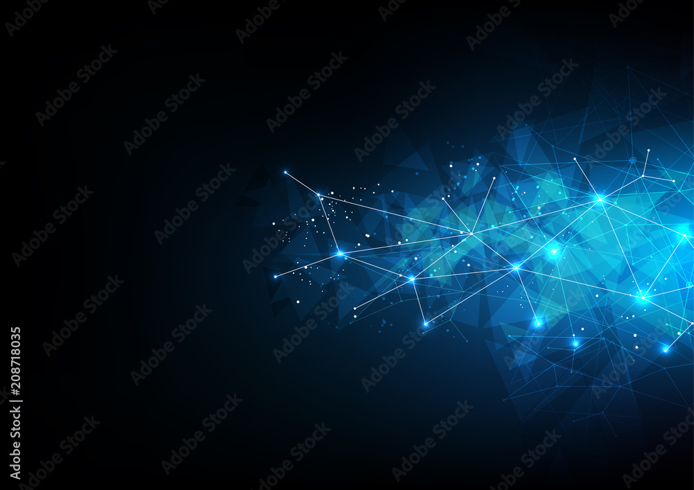Poster background abstract polygon data technology communication vector design illustration
