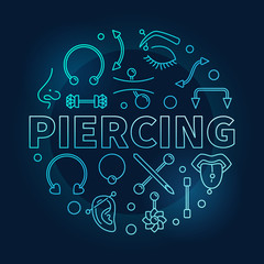 Piercing blue vector round illustration on dark background 