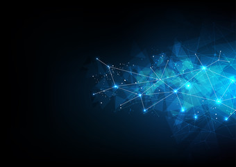 background abstract polygon data technology communication vector design illustration