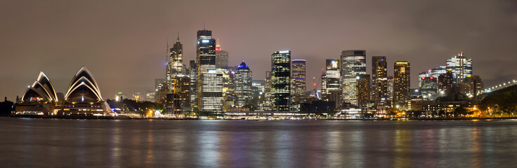Fototapeta premium Australia, Sydney, panorama nocą