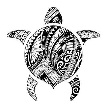 Tribal tattoo for aboriginal turtle shape