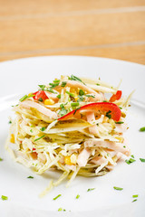 salad with ham