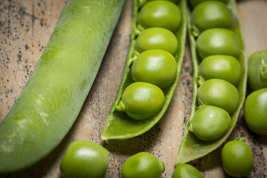 green pea close up in the detail