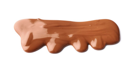 Molten chocolate on white background