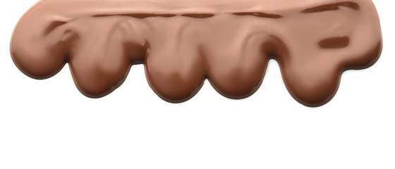Molten chocolate on white background