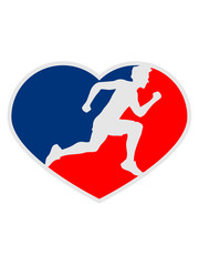 rot blau form design logo liebe i love herz sport rennen sprinten schnell ausdauer training joggen laufen mann walken wettrennen fitness cool