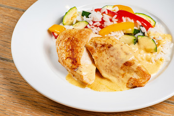 chicken with rice and vegetables