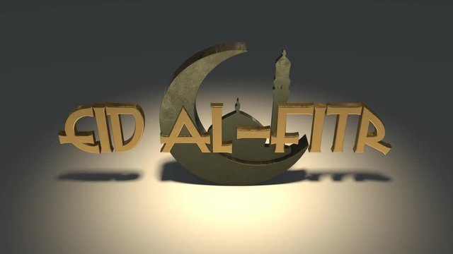 Eid al-Fitr Ramadan Kareem Islamic holy month 3D title render