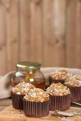 Home Baked Superfood Muffins With Chia Seeds, Banana, Honey, Coconut, Oats.