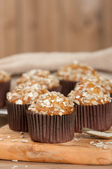 Home Baked Superfood Muffins With Chia Seeds, Banana, Honey, Coconut, Oats.