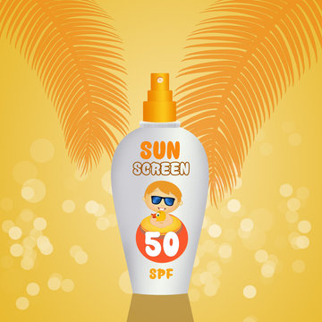 illustration of solar milk for children spf 50