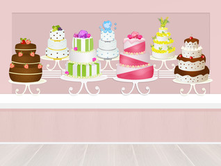 illustration of cake shop
