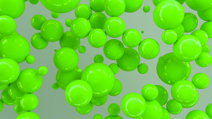 Green spheres of random size on white background © GooD_WiN