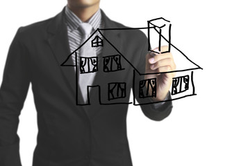 Hand drawing  house