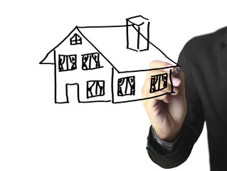 Hand drawing  house
