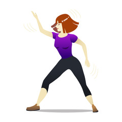 Dance Aerobics in Cartoon Style