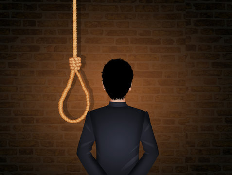 man with suicide rope