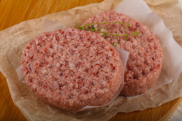 Raw pork cutlets