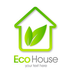 Eco House Vector. Green home