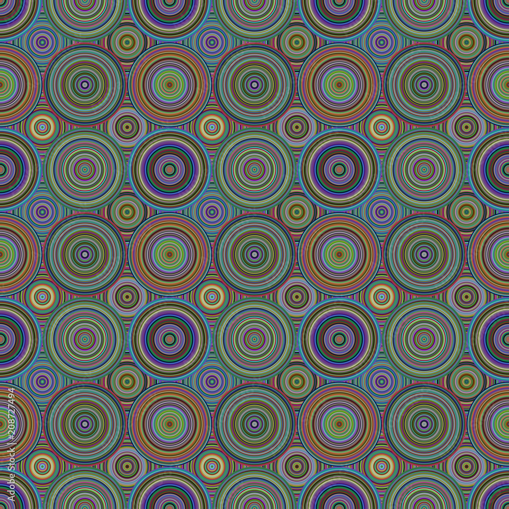 Poster Repeating circle mosaic pattern - vector background design