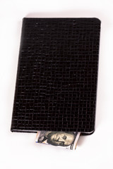 Dollars and glasses, notebook