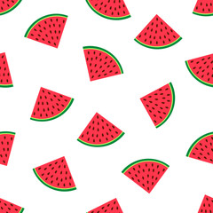 Seamless pattern with colorful watermelons slices