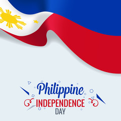 Philippine independence day celebration banner or poster vector template design