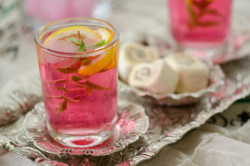 Turkish delight and Turkish traditional ottoman Ramadan Sherbet
