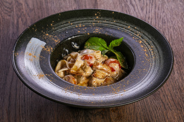 Delicous pasta with mushroom