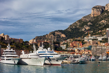 Fototapeta premium Principality of Monaco at Mediterranean Sea in Europe