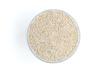 Fine-ground barley texture or background.