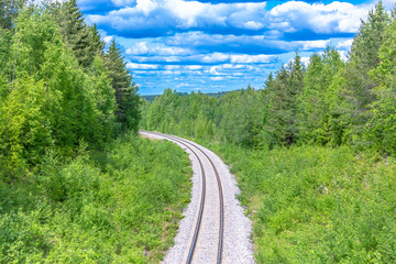 Summer railway view from Sotkamo, Finland.