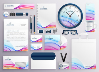 stylish big set of business stationery items