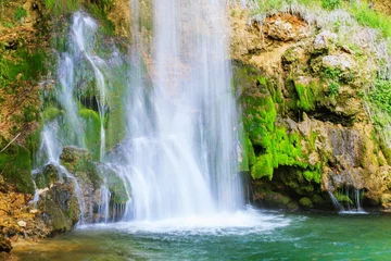 Fotobehang  waterfall in spring season © mitarart