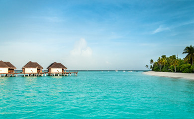 The perfect beach. Maldivers water villas