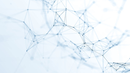 Abstract polygonal space low poly  ackground with connecting dots and lines. Connection structure. 3d rendering