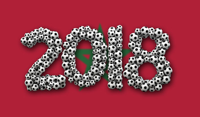 2018 Morocco flag football background. 3D Rendering