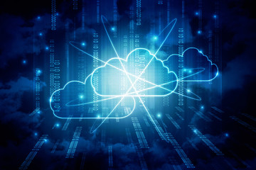 Naklejka premium 2d rendering Cloud computing 