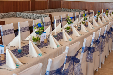 fine banquet with purple decoration