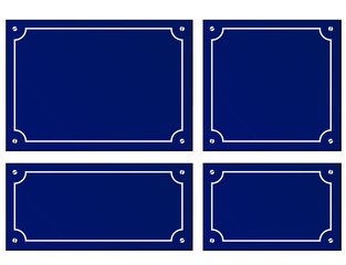 four sizes blue plaques background