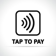 contactless payment icon on white background