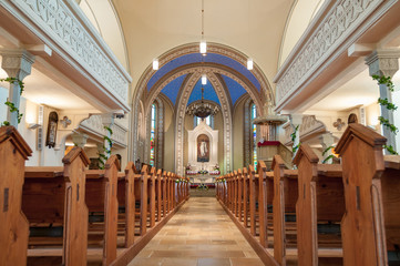 inside church view aisle