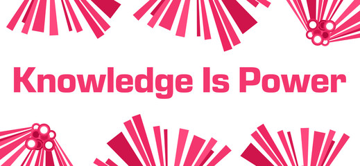 Knowledge Is Power Pink Abstract White 