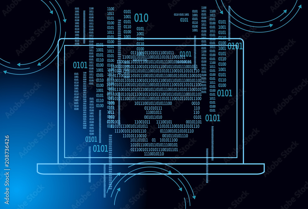 Poster cyber attack backgroundhuman skull in digital background. concept of network security, computer viru