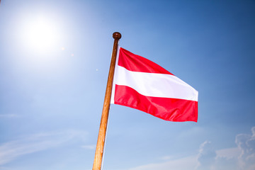 Austrian Flag in the blue sky