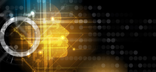 Artificial intelligence. Technology web background. Virtual concept